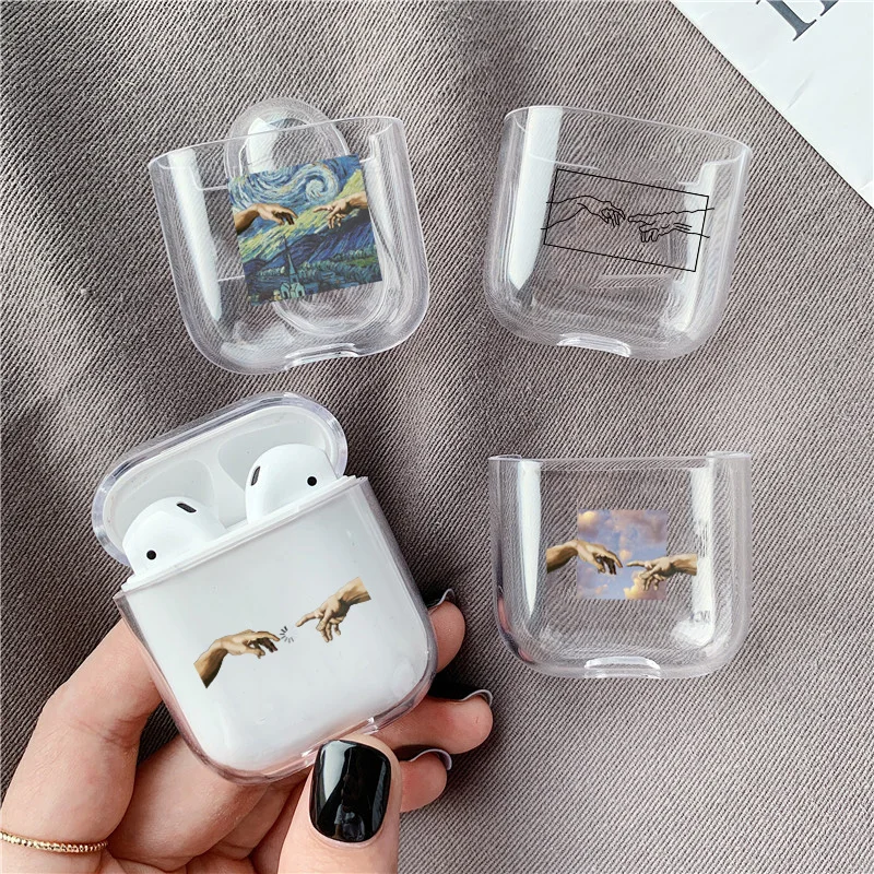 Жесткий чехол с абстрактным рисунком для Airpods Pro Роскошный прозрачный Bluetooth Air pods