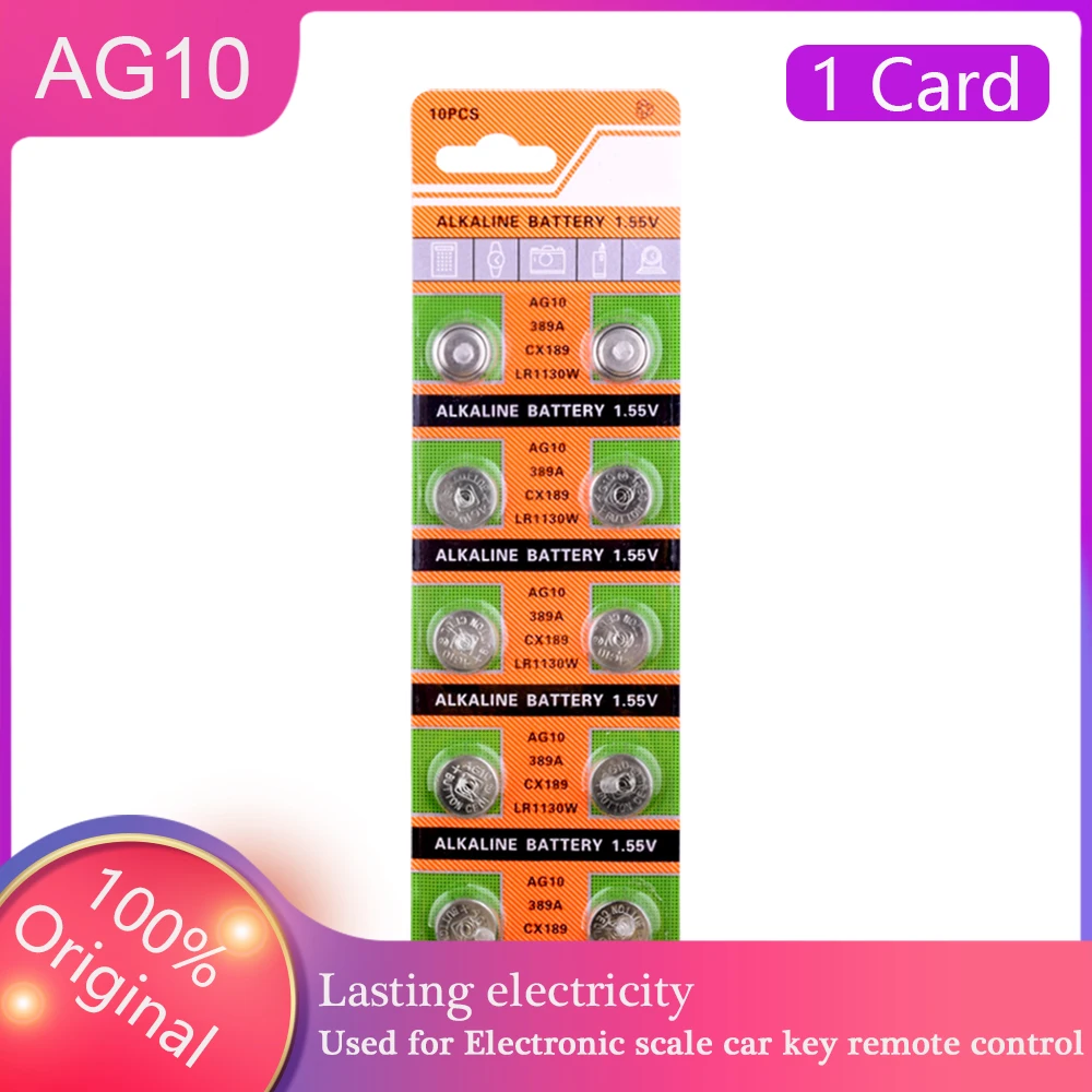 

YCDC 10pcs 1.5V Button Coin Cell AG10 Watch Battery SR54 389 189 LR1130 Button Cell 189 LR54 389 SR1130 Alkaline Battery Replace