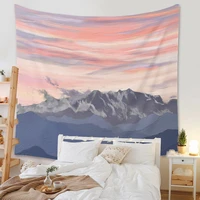 oil painting tapestry sea mountain landscape wall hanging tapestry blanket home decoration for bedroom mandala wall art decor