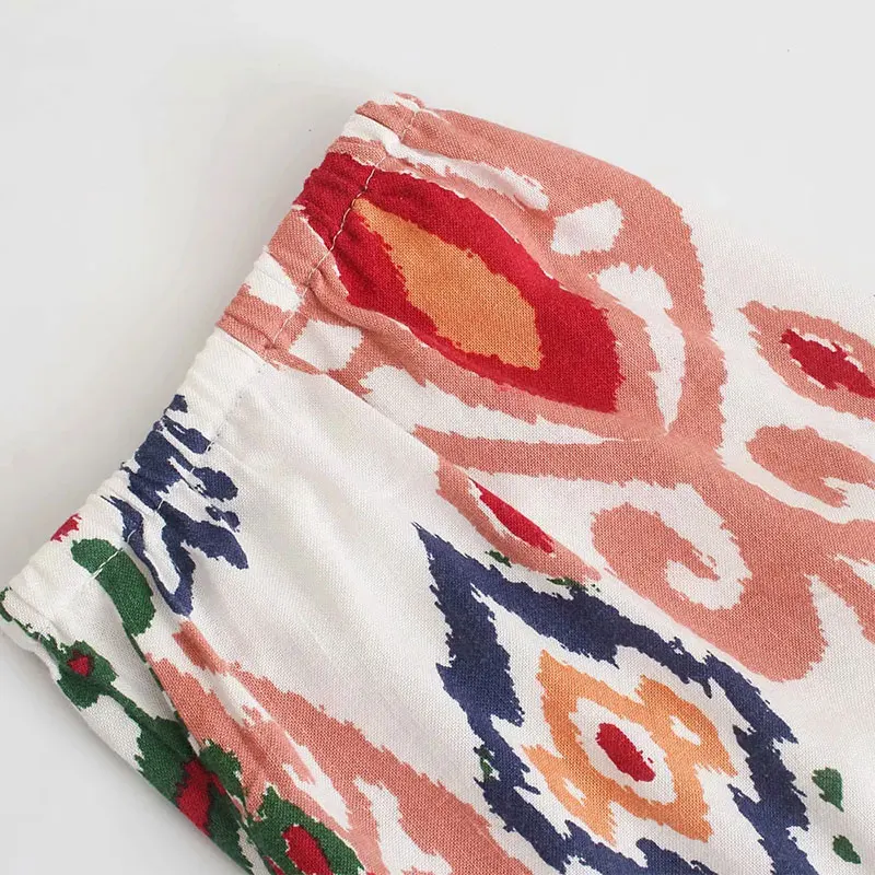 

Womens Summer Kimono Blouse 2021 Za Fashion Long Sleeve Printing Pockets Cardigan Tops Lapel Belt Blouses Vintage Loose Shirts