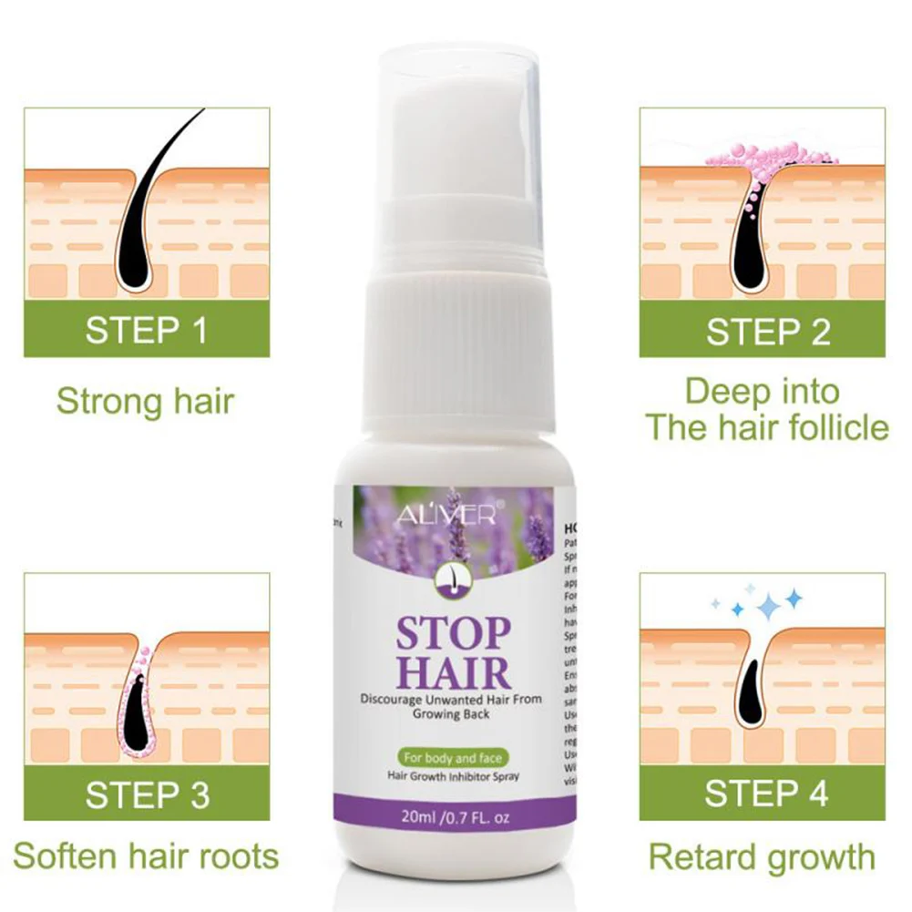 

Effective Painless Hair Growth Inhibitor Permanant Hair Growth Removal Inhibitor Spray Beard Bikini Intimate Legs Body Armpit