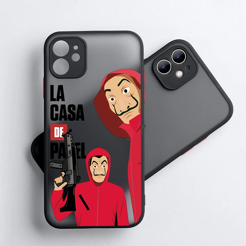 La casa de papel Phone case for iPhone 14 11 12 13 pro mini XS MAX plus transparent coque Money Heist House Paper