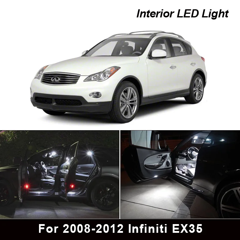10 х белая светодиодная лампочка для внутреннего комплекта 2008 2012 Infiniti EX35