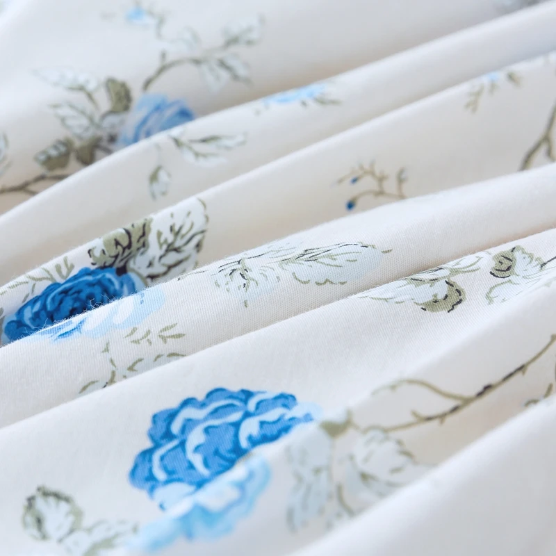 

Dropshipping Bow Decoration Floral Fitted Bed Sheet Pillowcase Bedding Set Flower Elastic Ruffled Bedspread Home Mattress Cover