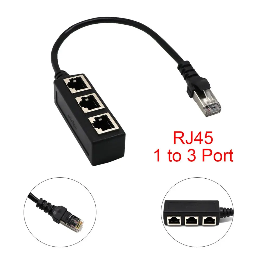 Splitter Ethernet RJ45 Cable Adapter 1 To 3 Port LAN Network Plug Connector For Networking Extension Dropshipping Hot Sale | Компьютеры и