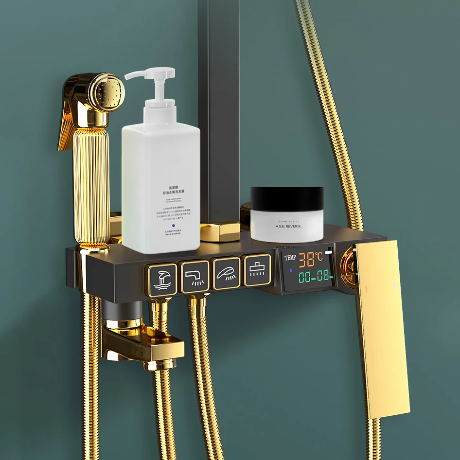 Горячая и холодная цифровая Душевая система качественная латунная