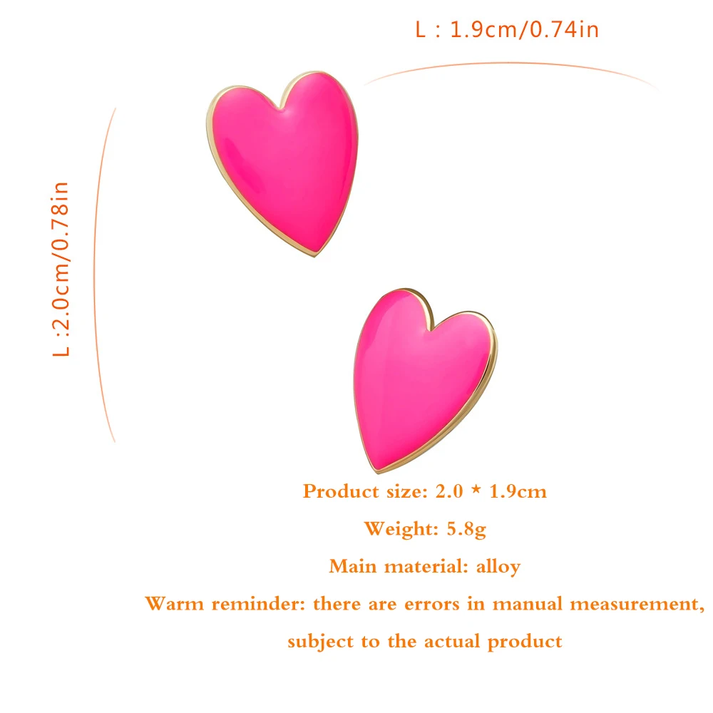 

Korean heart color girl stul earring student children cute earrings for women 2020 bonitos earrings for women heart