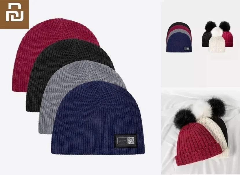 Осенне-зимняя мягкая теплая вязаная шапка Youpin из шерсти для мужчин и женщин