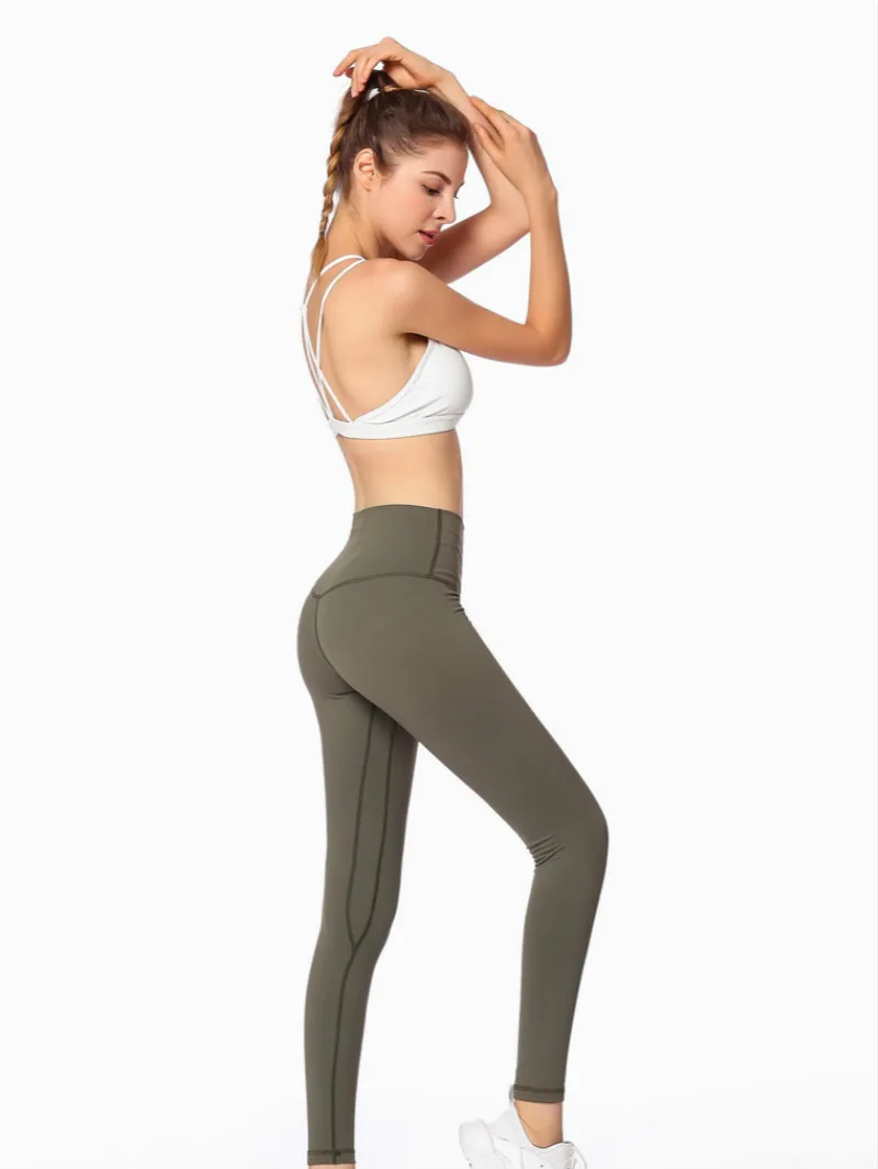 Женские спортивные Леггинсы с высокой талией женские штаны для йоги нейлоновые