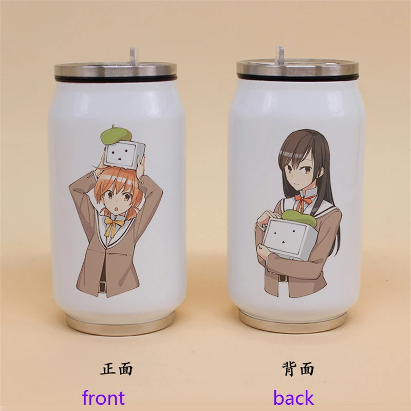 Креативный переносной бутылка для воды студентов с аниме мультяшным принтом