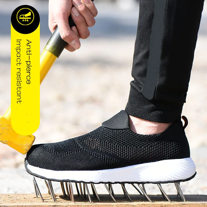 

Safety Shoes Brand Summer Lightweight Steel Toecap Unisex Work Safety Boots Breathable Men Women Shoes Plus Size Safety Shoe