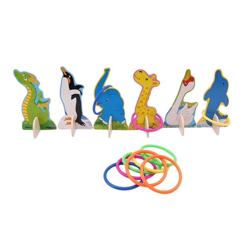 Children Funny Toy Throwing Loops Outdoor Parent-Child Interactive High Quality Safety Wooden Puzzle Cartoon Ring Game | Игрушки и хобби