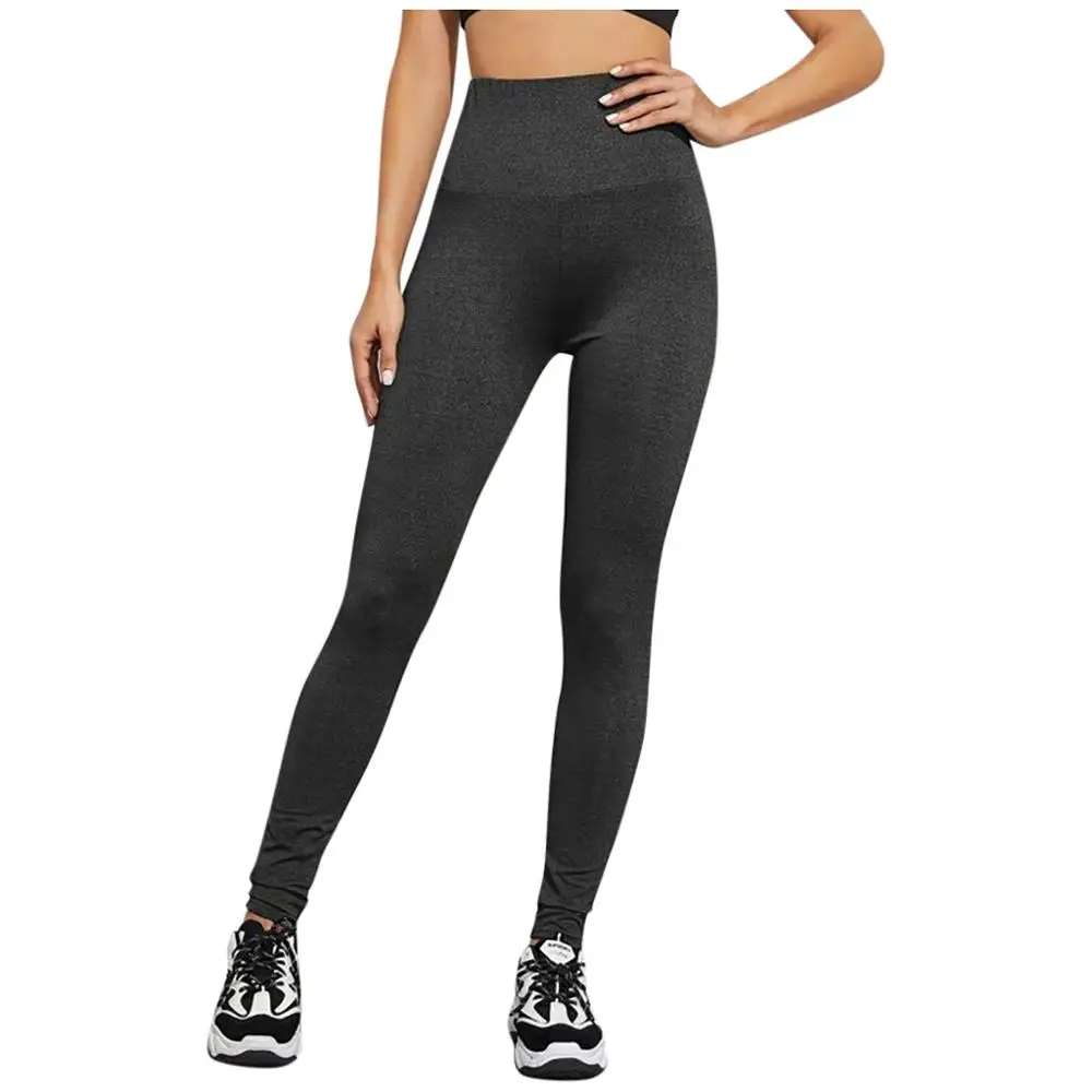 Женские однотонные леггинсы с высокой талией спортивные повседневные штаны для