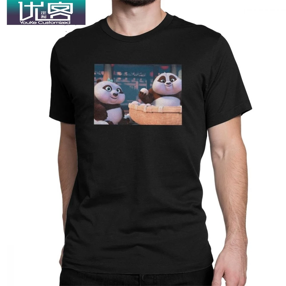 Кунг-фу Панда 3 мужские футболки кунг-фу дети Винтаж Чистый хлопок короткий рукав