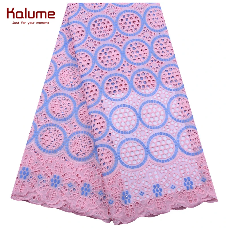 Kalume Orange African Swiss Cotton Lace Fabric With Stones Nigerian Voile Dress For Party 1932 | Дом и сад