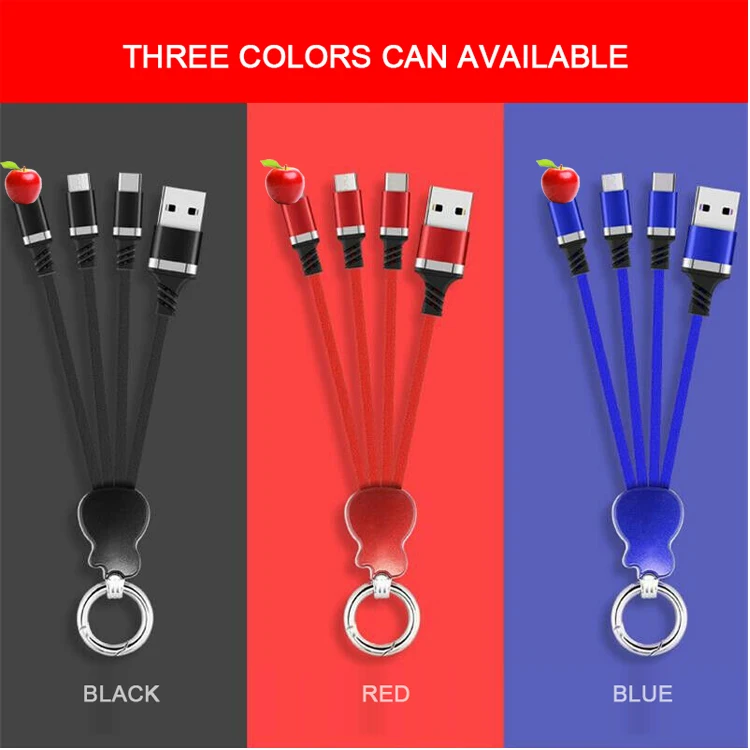 Многоцветный 3 в 1 Micro USB TypeC зарядный кабель для гитары дизайн брелок