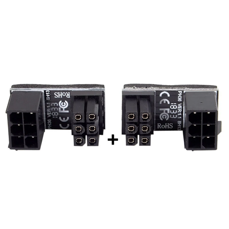 4 Pcs 180 Degree Angled Power Adapter for Desktops Image Card 2 Atx 8Pin Male to Female &amp 6Pin 6Pi | Электроника