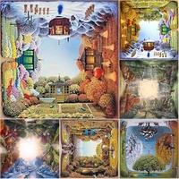5d diy diamond painting four seasons scenery diamond embroidery cross stitch full square round drill home decor manual art gift