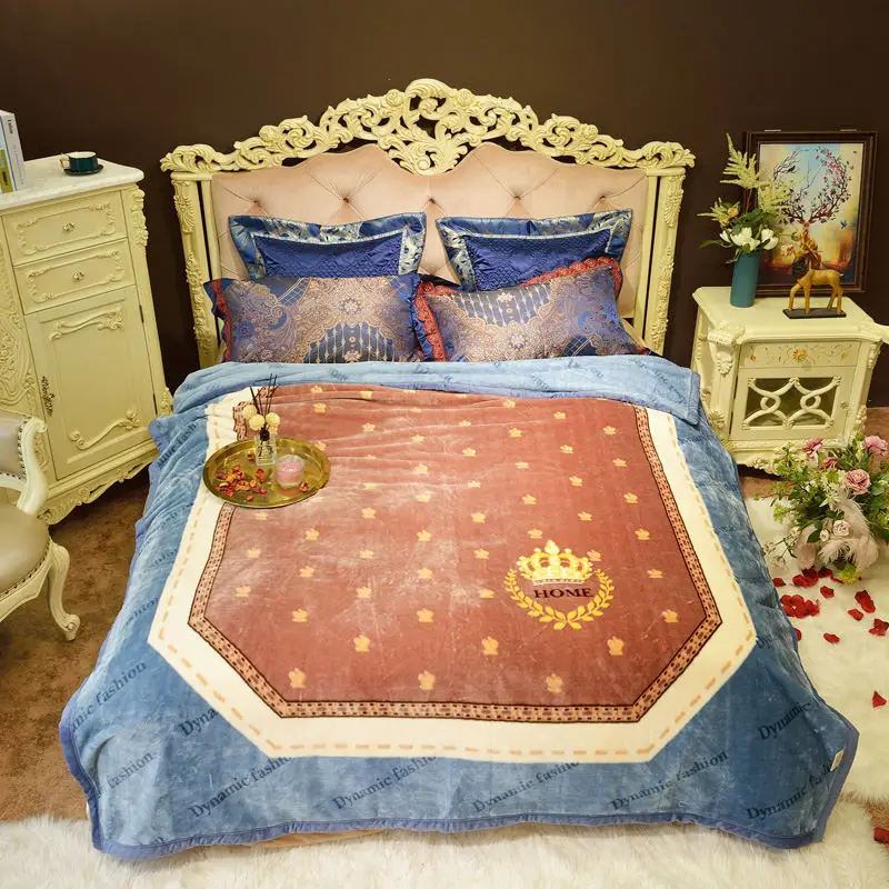 Color 2 Camel европейский барокко легкое Облачное одеяло 200*230 см супер мягкое всесезонное для уютного дивана кровати плед тонкое одеяло - Цвет: Color 2