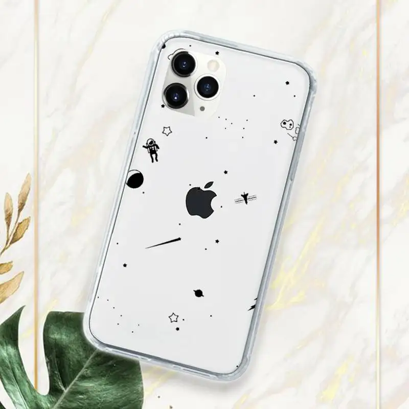 

beautiful Creativity Starry sky galaxy Phone Case Transparent for iPhone 11 12 mini pro XS MAX 7 8 6 6S Plus X 5S SE 2020 XR