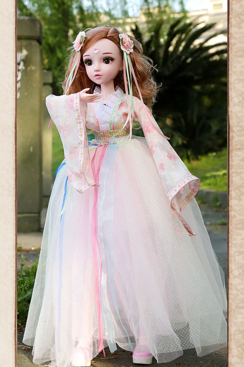 

BJD Hanfu Dolls 24 Inch Doll DIY Toys with Full Set Clothes Shoes Wig Makeup, Best Gift for Girls