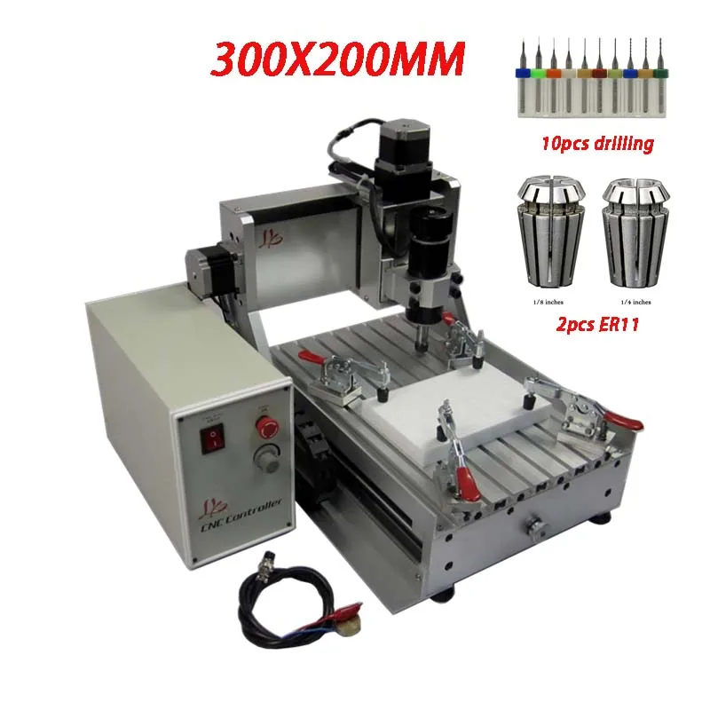 Фрезерный станок с ЧПУ 3020Z 500 Вт гравировальный шпинделя для печатной платы ER11