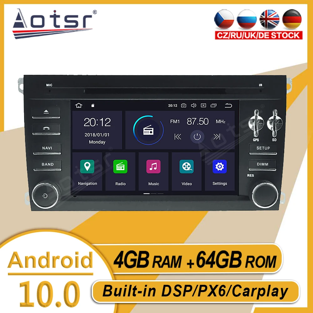 

4+64G For Porsche Cayenne 2003 - 2010 Car Stereo Multimedia Player Android GPS Navigation Auto Audio Radio PX6 Carplay Head Unit