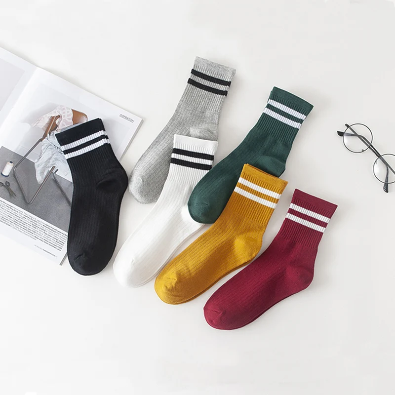 Милые хлопковые носки высокого качества в японском стиле для девочек средней