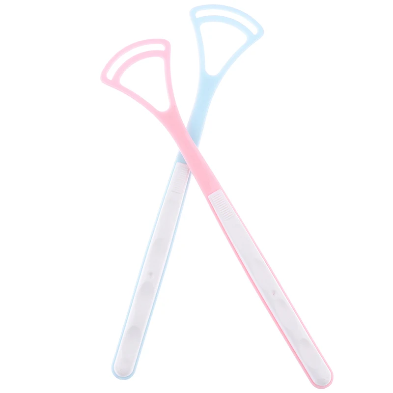 

2PCS/set Plastic Tongue Cleaner Scraper Tongue Scraper For Kids Gentle Bacteria Clean Set