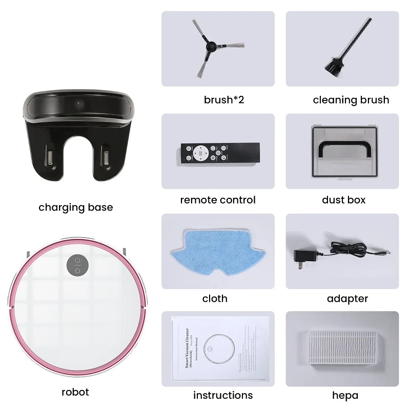 

Robot Vacuum Cleaner Mobile Phone APP Remote Control Smart Vacuum Cleaner Automatic Dust Removal and Sterilization Sweeper