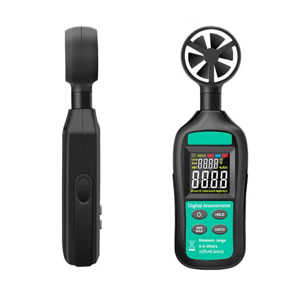 

ANENG GN301 Digital Anemometer 0-30m/s Wind Speed Meter -10 ~ 45C Temperature Tester Anemometro with LCD Backlight Display