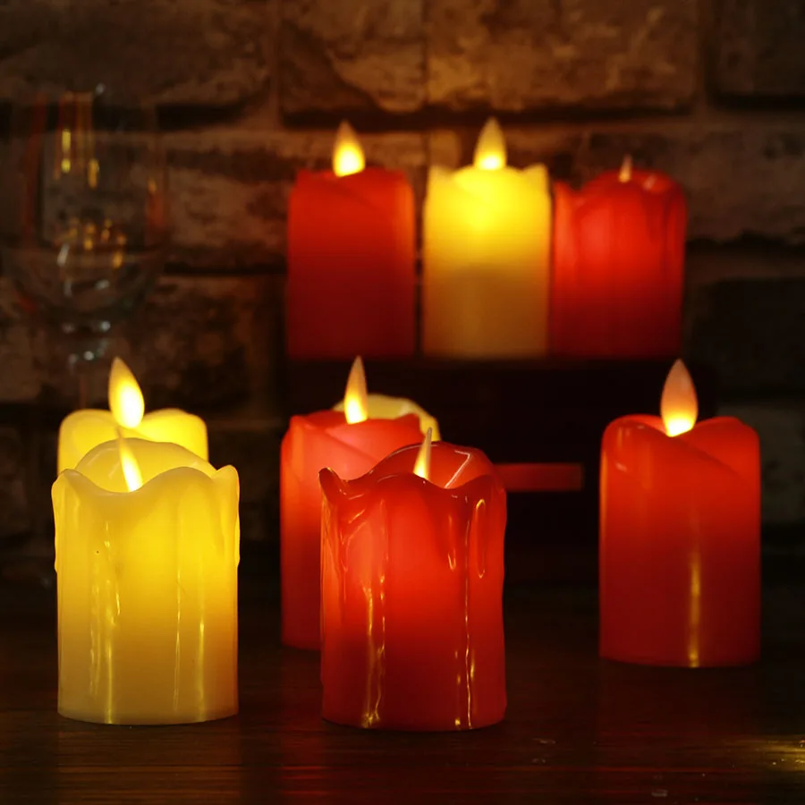 

3pcs/lot Led Flameless Candle Plastic Simulated flame LED Birthday Candle Lights Christmas Wedding Party Home Decoration