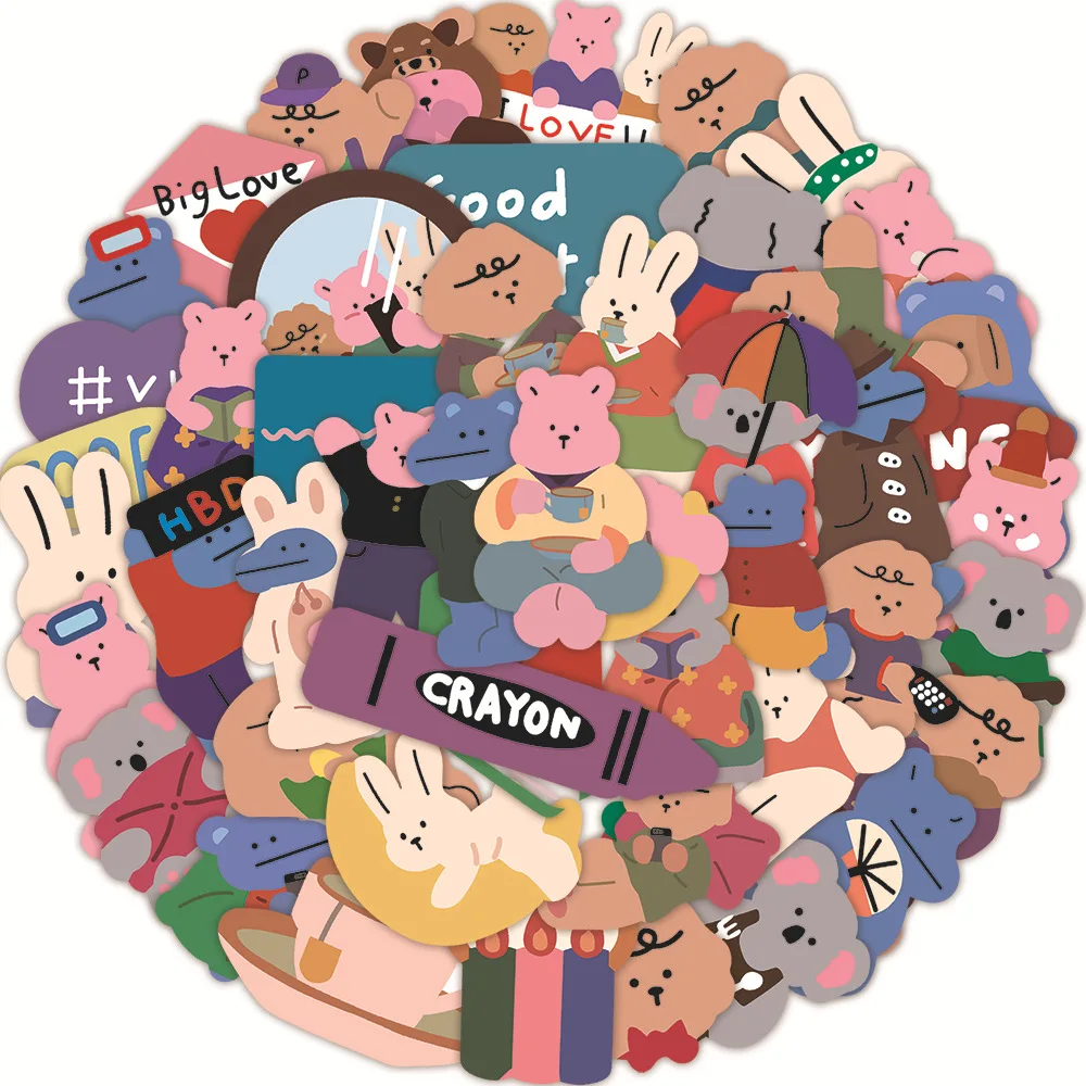 

10/30/50PCS Cartoon Ins Wind Love Bear Graffiti Stickers Stickers Laptop Mobile Phone Shell Bicycle Guitar Stickers Wholesale