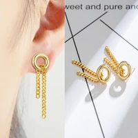 fashion geometric glossy ear cuff clip earrings punk earcuffs fake piercing earrings for women jewelry gift