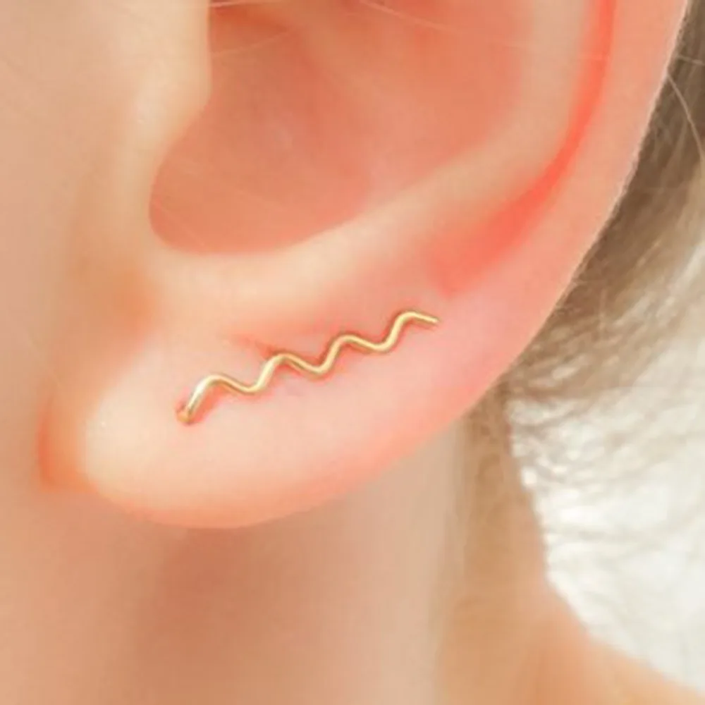 Чандлер дропшиппинг стальные геометрические изгибы s образные волнистые серьги