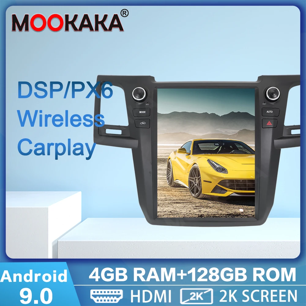 

Автомобильный GPS-навигатор PX6, экран Tesla, Android 9,0, 4 + 128 ГГц, для TOYOTA Fortuner 2007-2015, мультимедийный DVD-плеер, автомобильное стерео головное устройств...