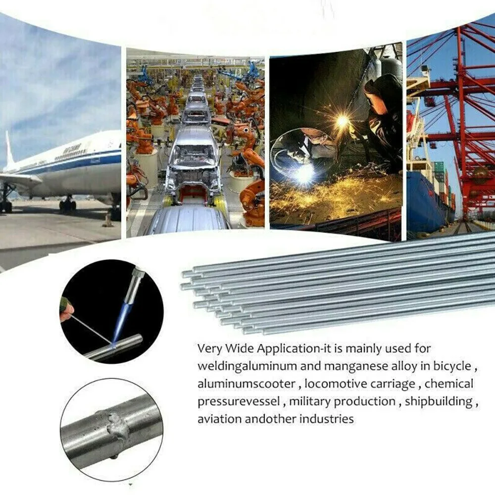 

New 10PCS 50cm/1.64ft 2.0mm Solution Welding Flux-Cored Rods Aluminum Wire Brazing Rods