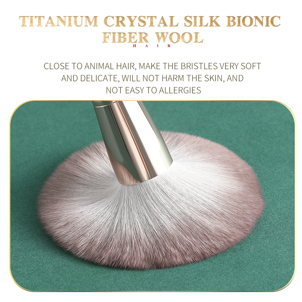 

14pcs Professional Makeup Brushes Set Green Cosmetic Tools Eyeshadow Blending Powder Foundation Eyebrow Brushes Face Eye