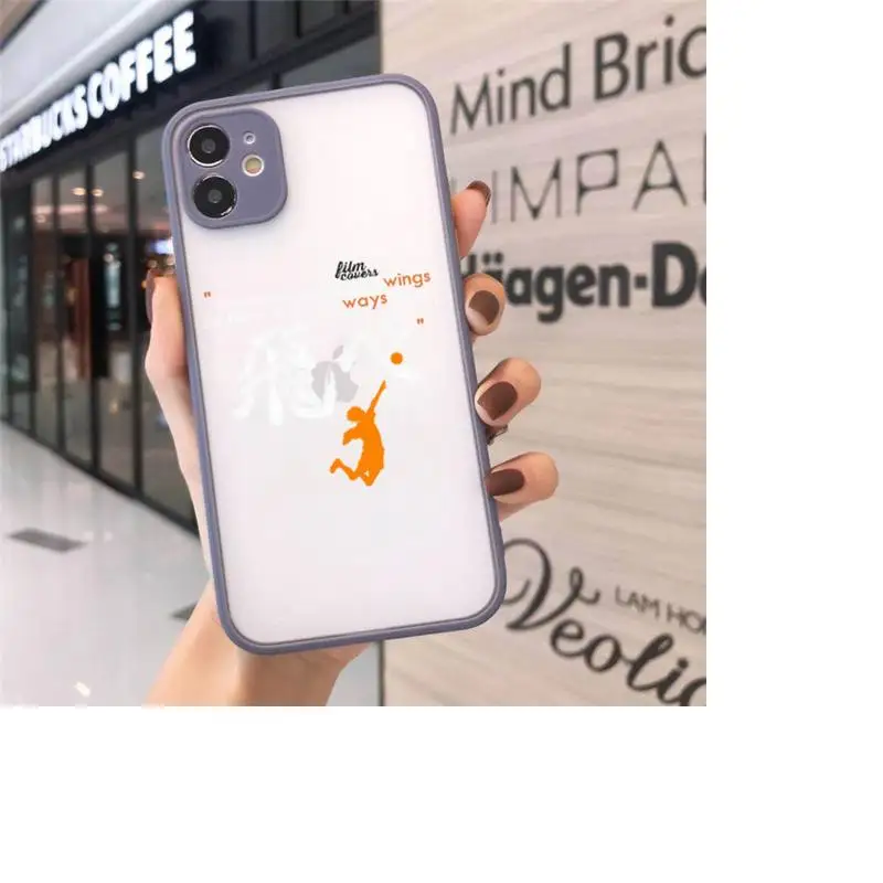 

Haikyuu volleyball boy Hinata Phone Cases Matte transparent For Gray iPhone 12 Mini 11 Pro XR XS Max 7 8 Plus X Back Cover