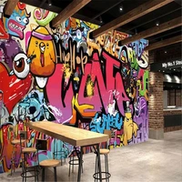 milofi custom 3d three dimensional letters graffiti bar ktv wallpaper mural background wall