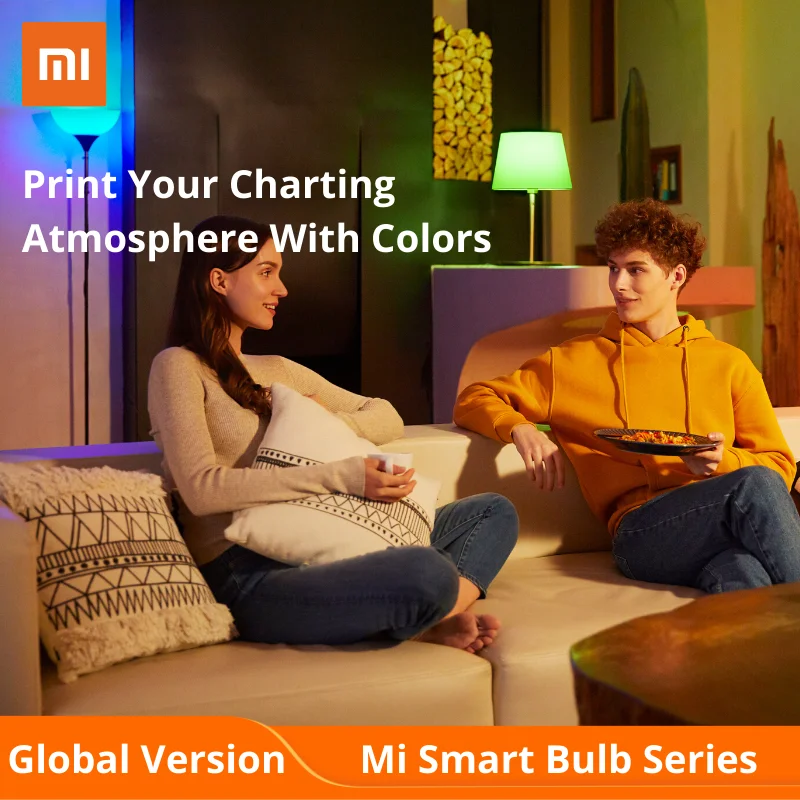 Светодиодная умная лампа Xiaomi глобальная версия цветная дистанционное