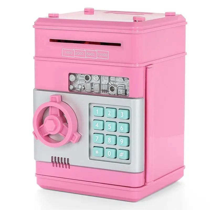 

Children's Money Saving Bank Deposit Box Intelligent Voice Mini Safe and Coin Vault for Kids with Pass Code (Pink)
