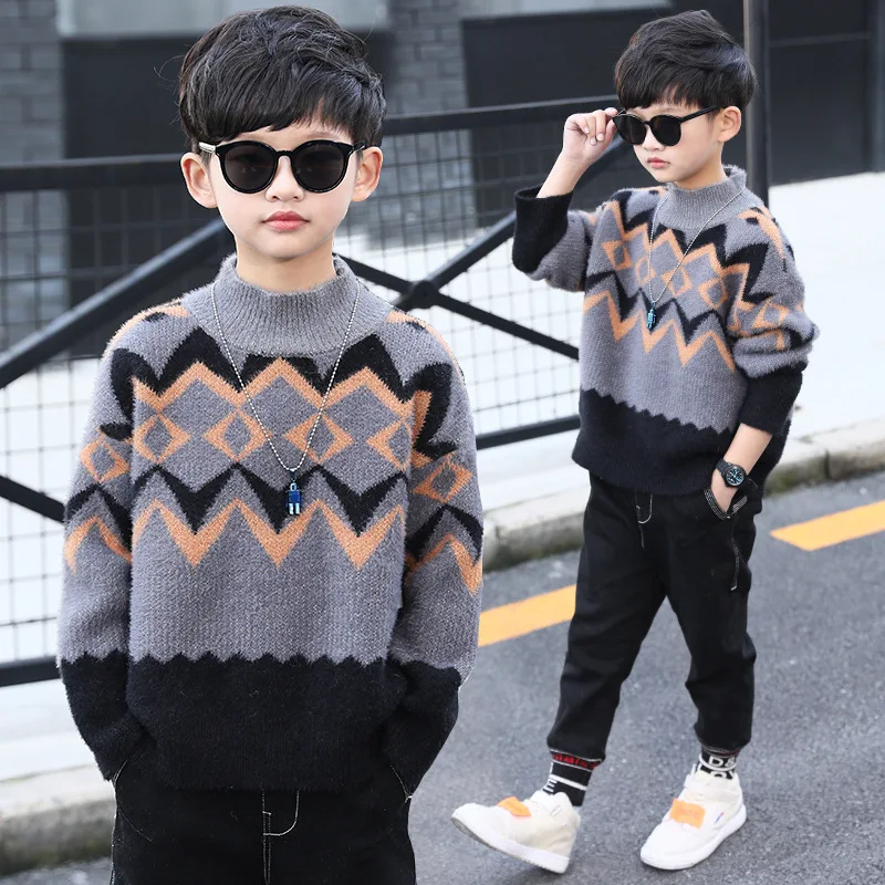 

Boys' Sweater New Style Children's Autumn Boy's Big Boy's Bottoming Shirt Sweaters Toddler Girl Winter Clothes