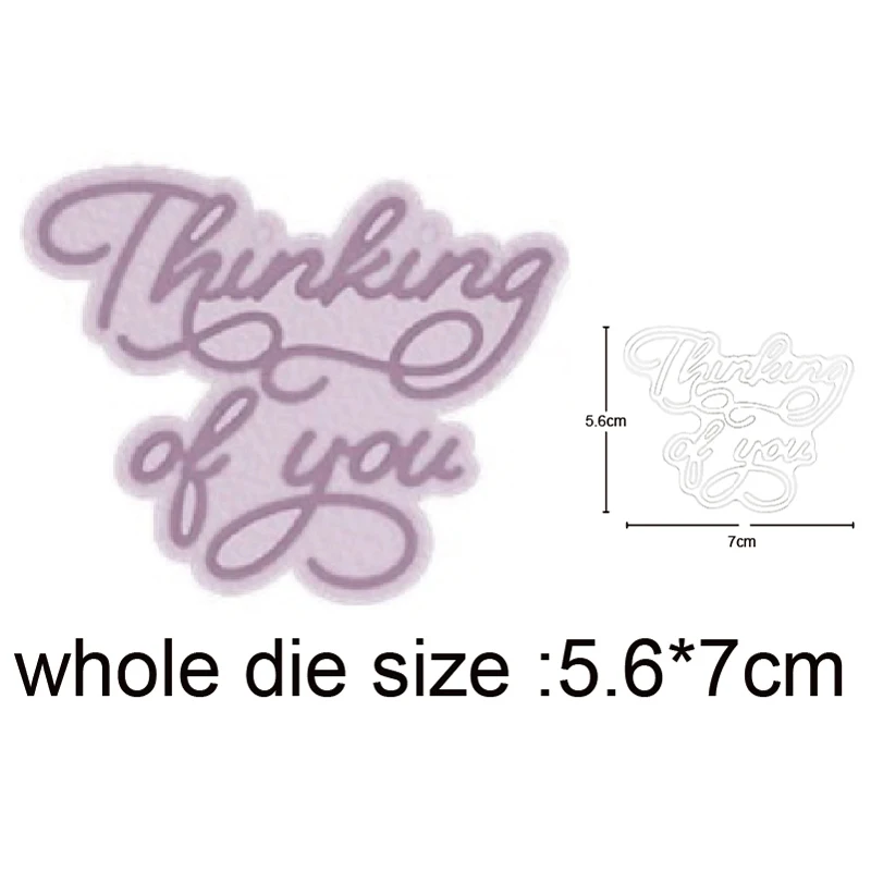 

2020 New Metal Cutting Dies Words Thinking of You Craft Dies Scrapbooking dies Paper Card Making Embossing Die Cut stencils dies