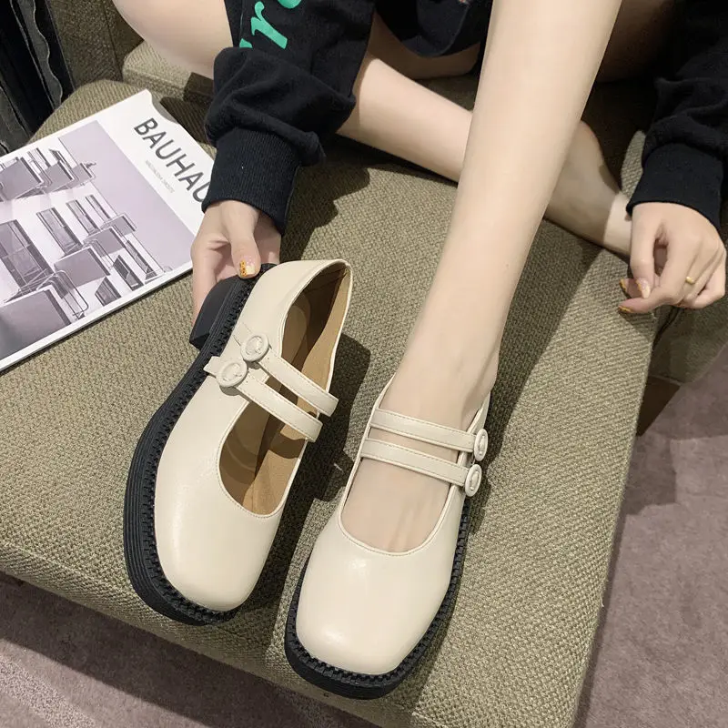 Туфли LIHUAMAO на платформе Мэри Джейн с ремешком щиколотке и круглым носком удобные