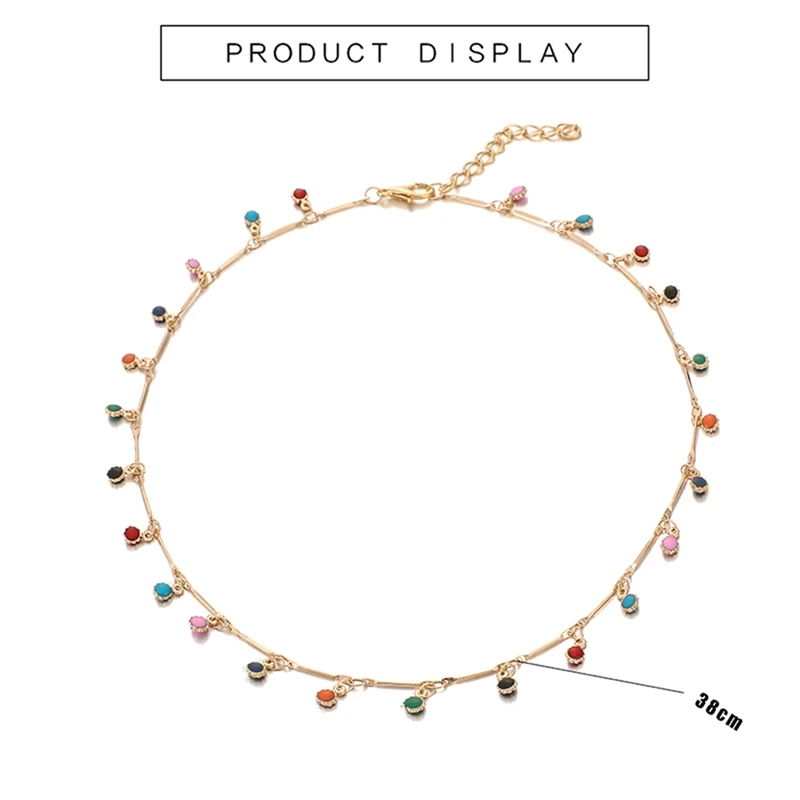 

Candy Color Tassel Necklace Trendy Jewelry Women Necklaces Choker Color Small Ball Single Layer Necklace Gift For Women Delicate