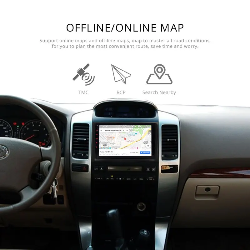 LJHANG 8 дюймов Android 9 0 автомобильный dvd плеер для Toyota Land Cruiser Prado 120 2004 2009 WIFI GPS
