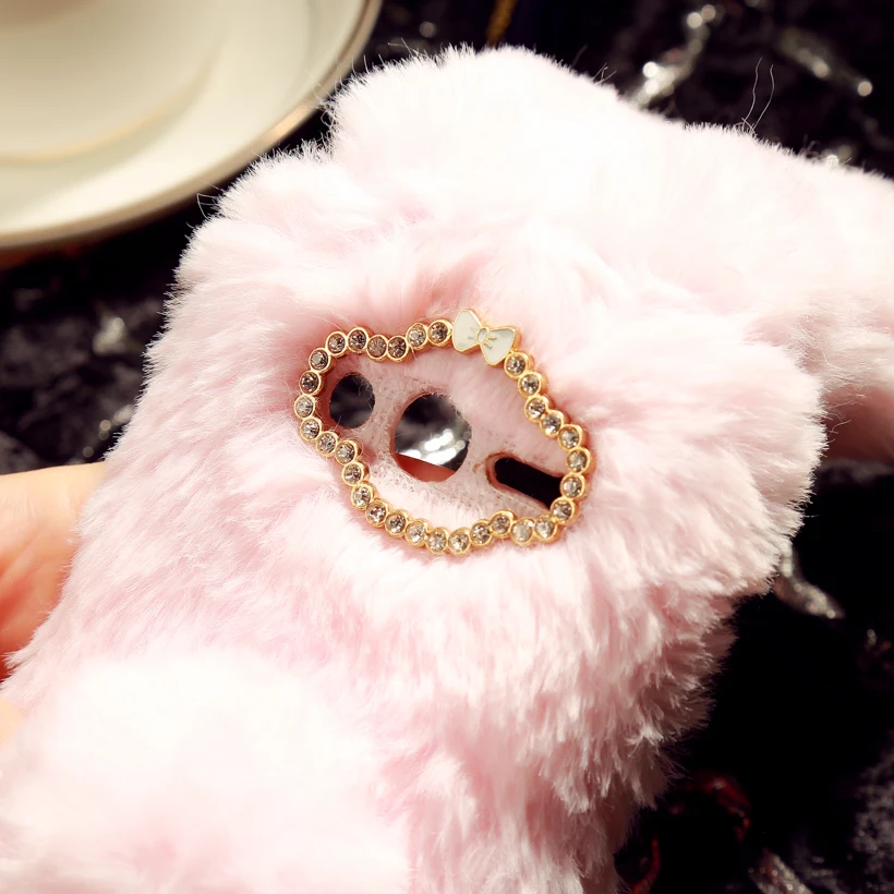 Hairy Cute Rabbit Phone Case For iPhone X XS MAX XR 6 6S 7 8 Plus Silicone Soft TPU Back Cover Coque for 11 Pro Max |