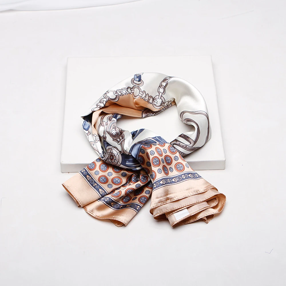 Квадратный шелковый шарф женские модные маленькие шарфы с принтом офисный