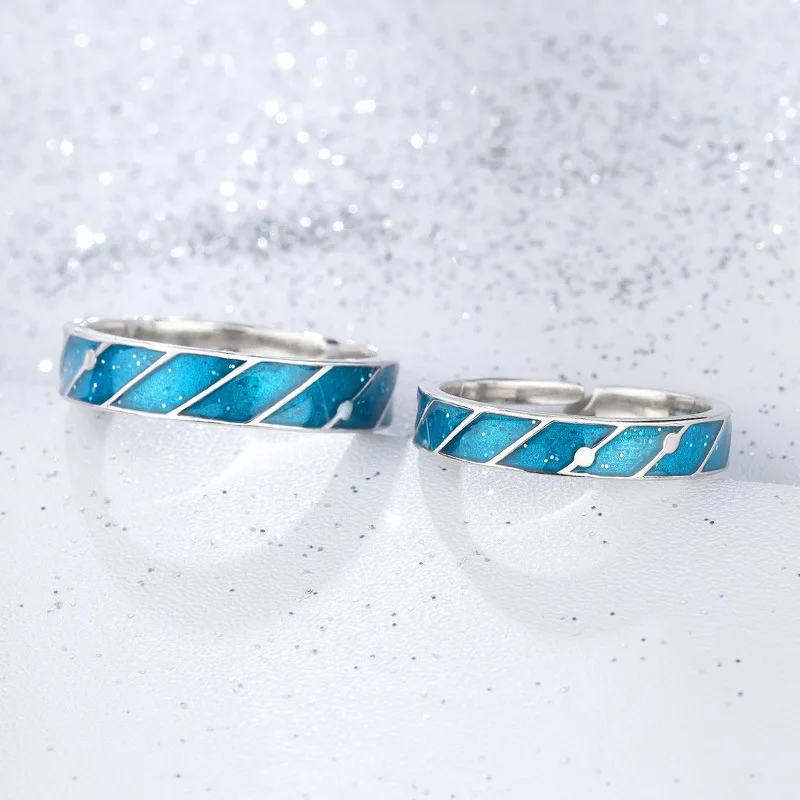 2021 Горячая продажа Прямая поставка метеоритный дождь пары Регулируемые кольца 925